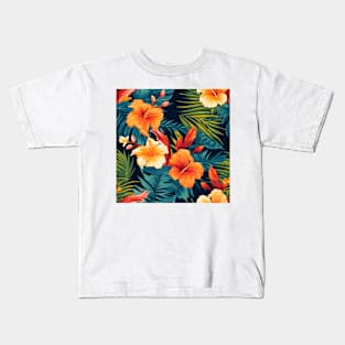 Tropical Flowers Pattern 6 Kids T-Shirt